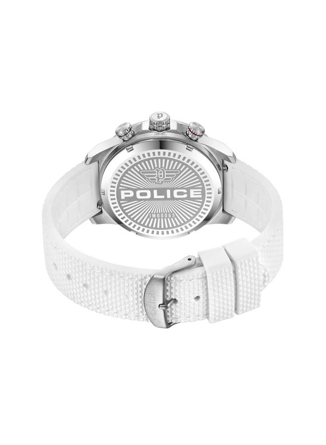 POLICE - Rotorcrom Watch For Men Grey Dial With White Silicone Strap - PEWJM0006506