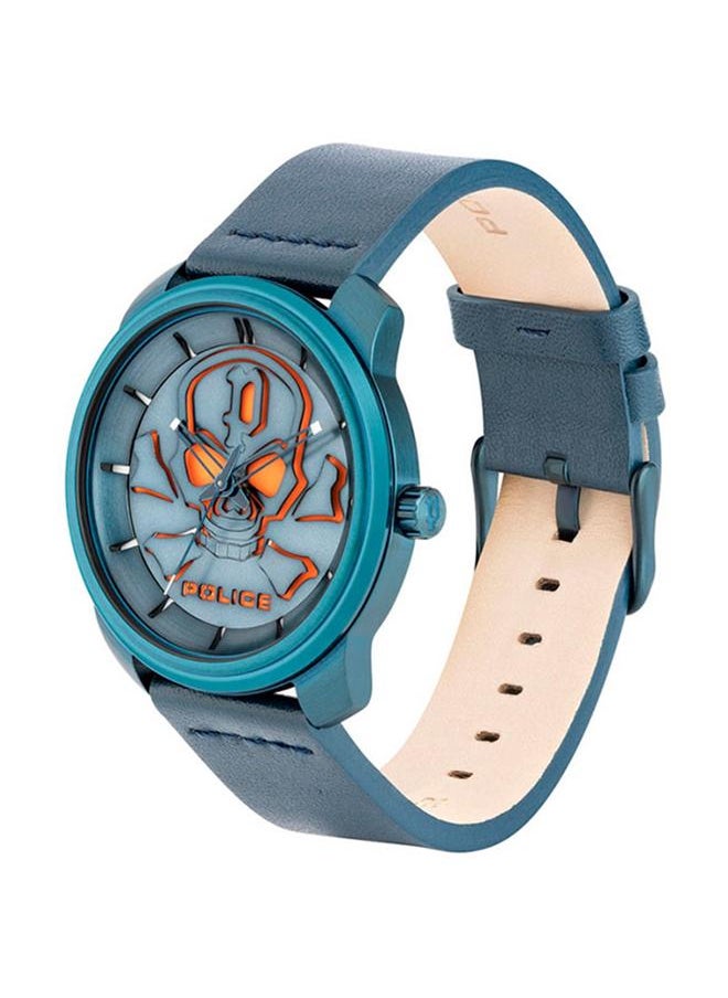 Police Bleder Analog Blue Dial Blue Leather Watch For Men
