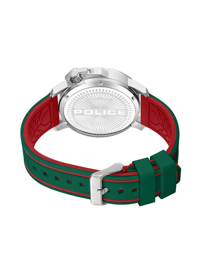 POLICE - Kavalan Watch For Men Green Dial With Green Silicone Strap - PEWJQ0005106