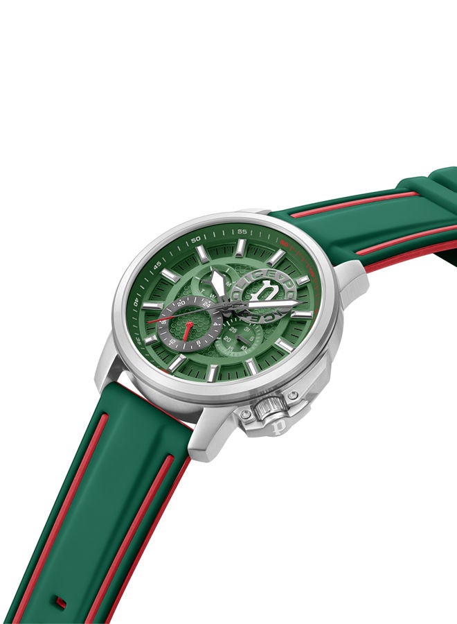 POLICE - Kavalan Watch For Men Green Dial With Green Silicone Strap - PEWJQ0005106