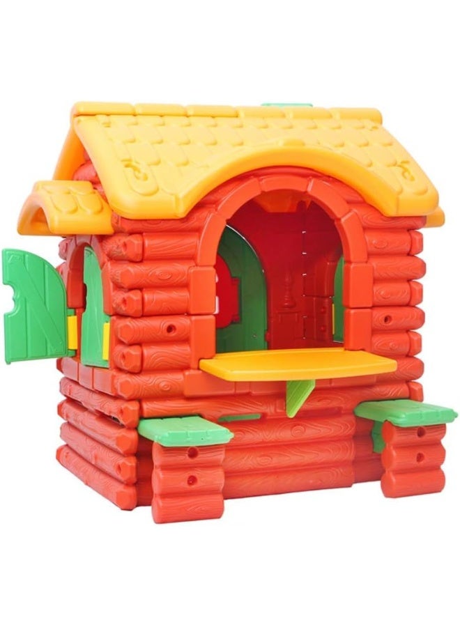 RBW TOYS Children Playhouse Log Cabin Garden Status With Movable Door and Window Lawn Play set