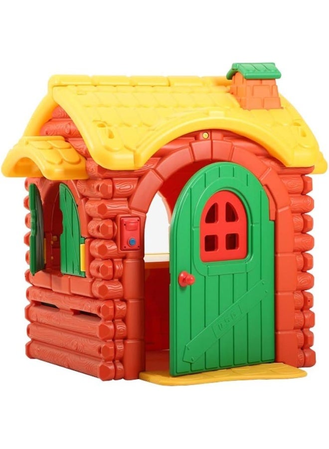 RBW TOYS Children Playhouse Log Cabin Garden Status With Movable Door and Window Lawn Play set