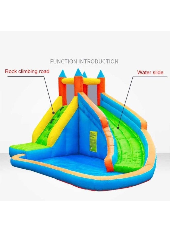 RBW TOYS Bouncy Castles Playground Trampoline Inflatable Castle Home Children's Slide Outdoor Toys Rock Climbing Naughty Castle (1A Inflatable)