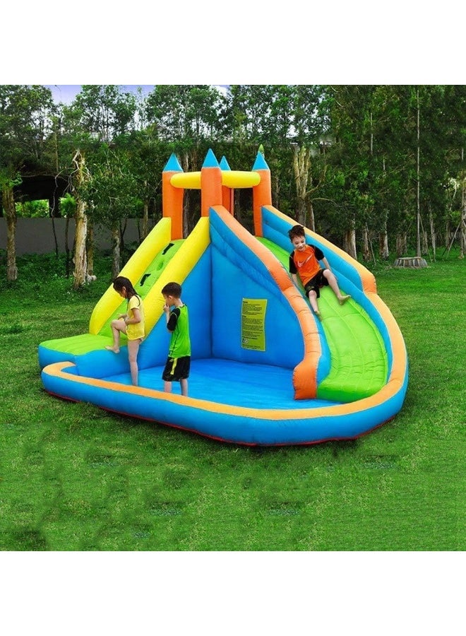 RBW TOYS Bouncy Castles Playground Trampoline Inflatable Castle Home Children's Slide Outdoor Toys Rock Climbing Naughty Castle (1A Inflatable)