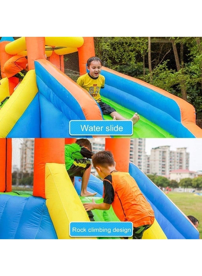 RBW TOYS Bouncy Castles Playground Trampoline Inflatable Castle Home Children's Slide Outdoor Toys Rock Climbing Naughty Castle (1A Inflatable)