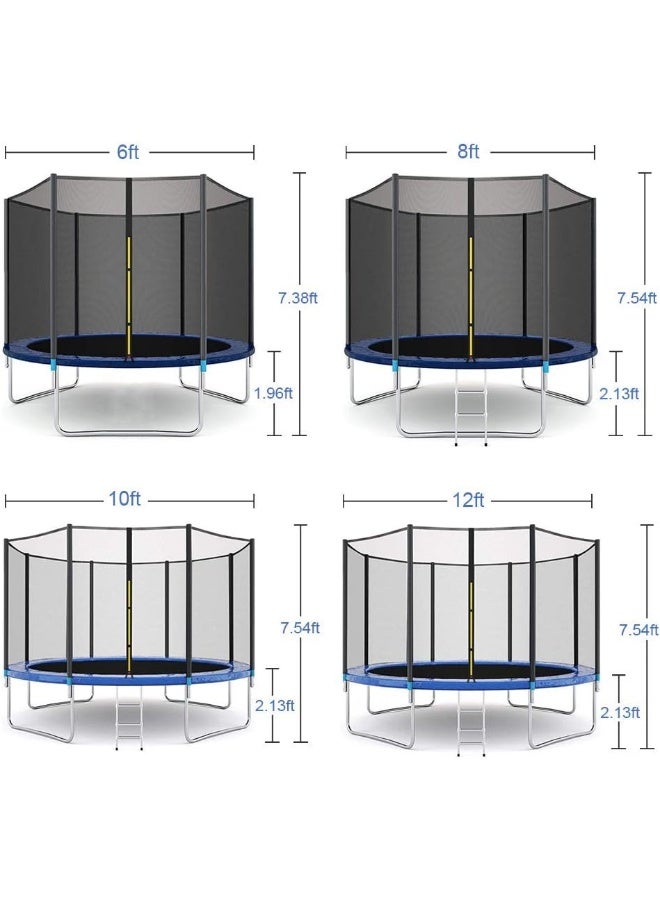 RBW TOYS Trampoline, Sports Garden Outdoor Trampolines Jump Bed With Safety Enclosure Exercise Fitness Equipment