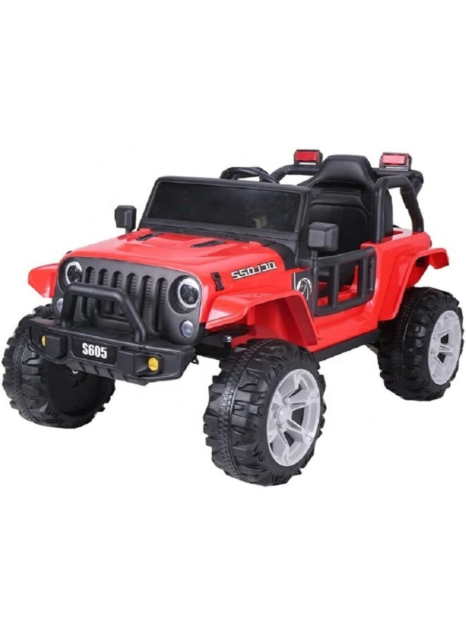 RBW TOYS - Power Electric 2023 QUAD 4X4 JEEP W/ LUXURY SEAT, PLASTIC TIRES, & REMOTE CONTROL S605 (RED) 120x64x47cm