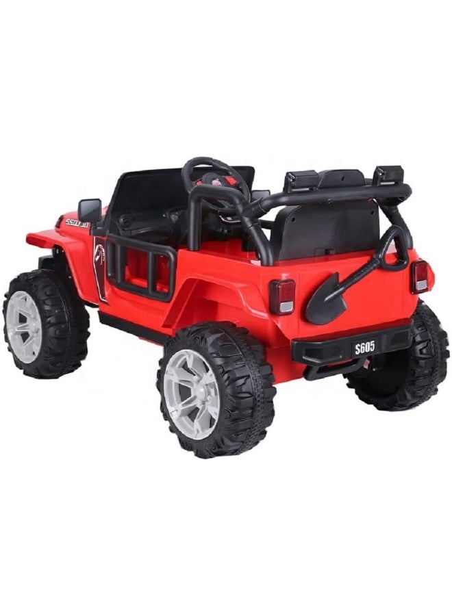 RBW TOYS - Power Electric 2023 QUAD 4X4 JEEP W/ LUXURY SEAT, PLASTIC TIRES, & REMOTE CONTROL S605 (RED) 120x64x47cm