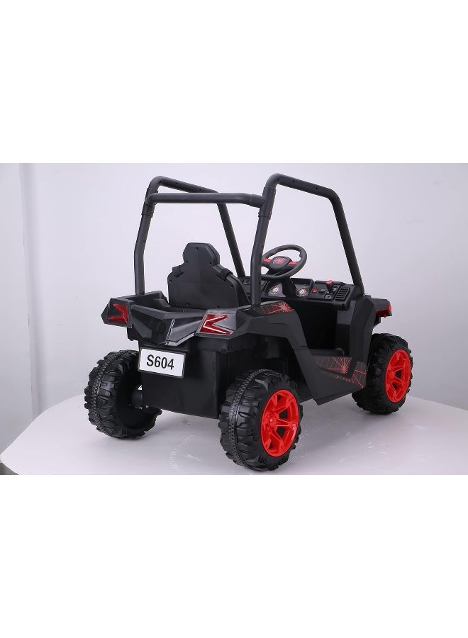 RBWTOYS S604 Stinger XR Ride On Toy with Plastic Tires & Seat (12V, Black, 118 x 69 x 86cm)