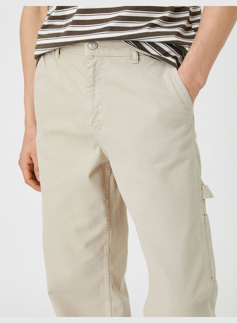 Canvas Trousers Pocket Detailed Cotton