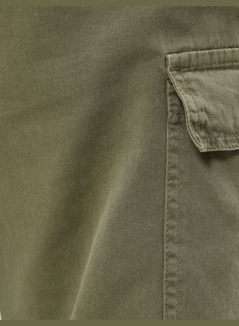 Parachute Trousers Stoppers Cargo Pocket Detailed Cotton