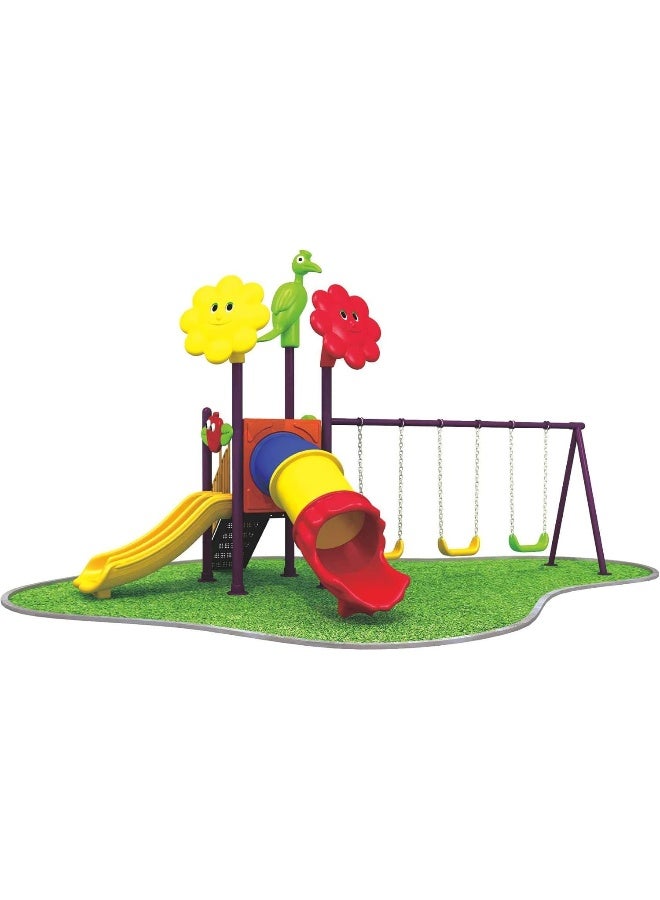 Rainbow Toys Outdoor Play Sets & Playground Equipment Games All In One Slide for kids and Swings for kids toys. Play-Ground Toys Area Size 630x430x330cm.