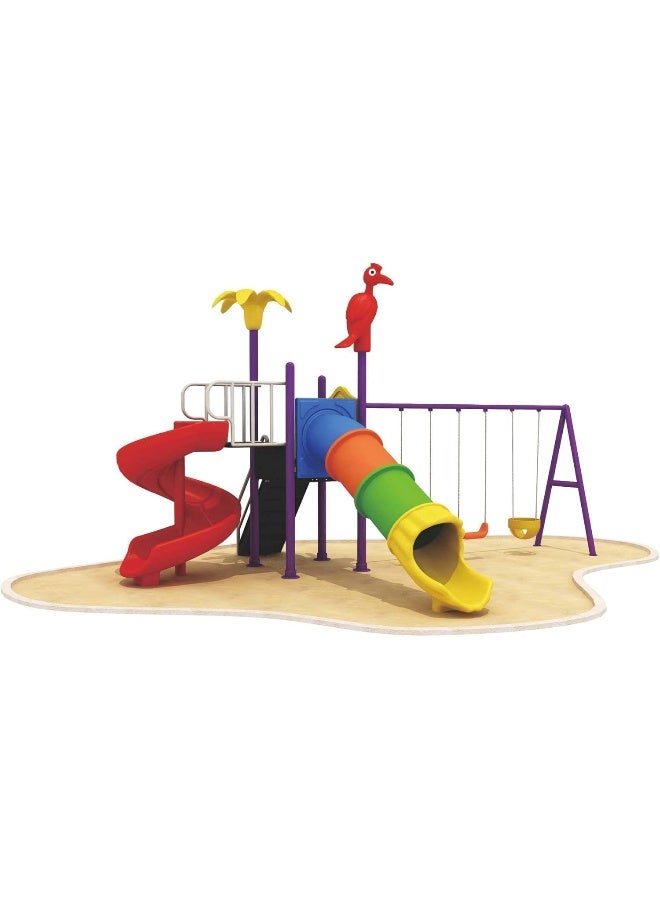 Rainbow Toys Outdoor Play Slide Swings All In One Set for kids Graden toys Best Birthday Gift, Outdoor Playground Equipment. Play-Ground Toys Area Size 630x500x330cm.