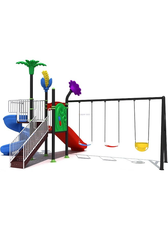 RBWTOY Outdoor Children Playground Set Garden Climbing frame Swing Slide 5.7 * 4.5 * 3.3 Meter RW-11046