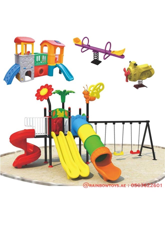 RBW TOYS Kids Playsets Adventure & Outdoor Playground Equipment All In One Set Slide for Kids and Swings for Kids Toys