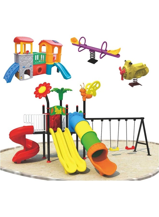 RBW TOYS Kids Playsets Adventure & Outdoor Playground Equipment All In One Set Slide for Kids and Swings for Kids Toys