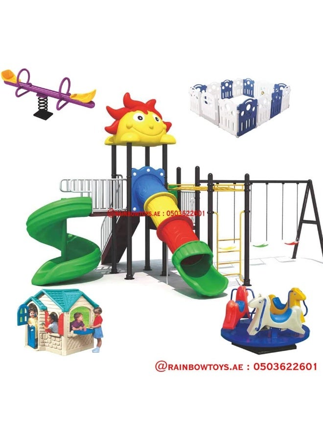 RBW TOYS Latest and Best Outdoor Playset for Kids. All in one Swing and Slide Outdoor Set. Perfect Children Playset. Play-Ground Toys Area Size 710x540x360cm. Best Birthday Gift.