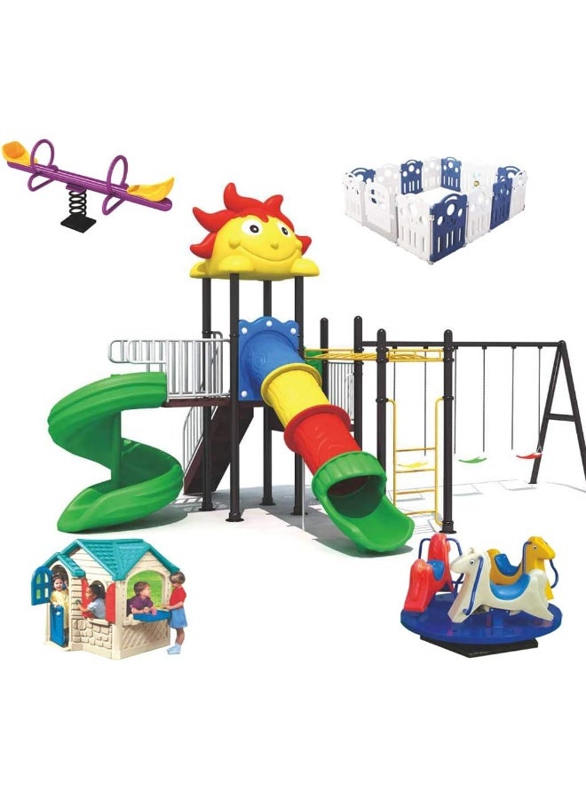 RBW TOYS Latest and Best Outdoor Playset for Kids. All in one Swing and Slide Outdoor Set. Perfect Children Playset. Play-Ground Toys Area Size 710x540x360cm. Best Birthday Gift.