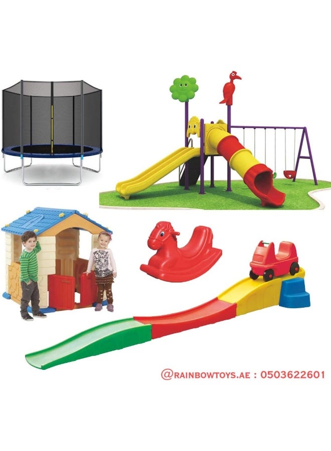 RBW TOYS Backyard Discovery Tucson & Playground Equipment All In One Set Slide for kids and Swings for kids toys