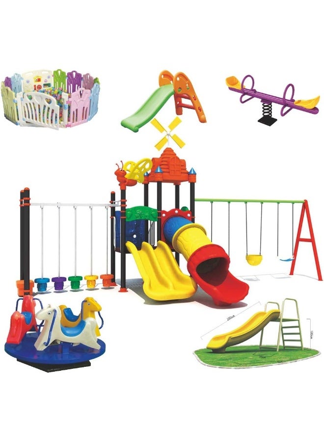 Rainbow Toys The Best Backyard Multifunctional Easy Climber, Outdoor Toys Slide and Swing Sets for Children Activities. Play-Ground Toys Area Size 780x450x340cm. Best Birthday Gift.