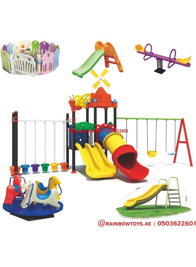 Rainbow Toys The Best Backyard Multifunctional Easy Climber, Outdoor Toys Slide and Swing Sets for Children Activities. Play-Ground Toys Area Size 780x450x340cm. Best Birthday Gift.