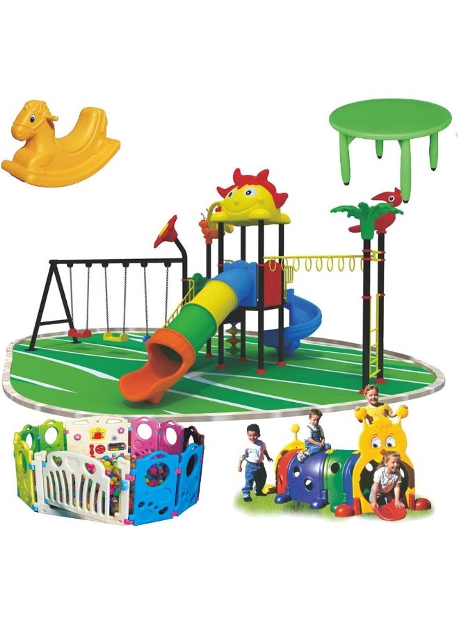 Rainbow Toys Outdoor Play Sets & Playground Equipment Games All In One Slide for kids and Swings for kids toys