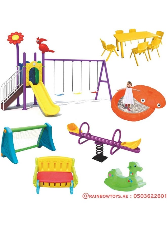 RBW TOYS Kids Play Sets & Playground Equipment All In One Slide for kids and Swings for kids toys. Play-Ground Toys Area Size 520x345x300cm.