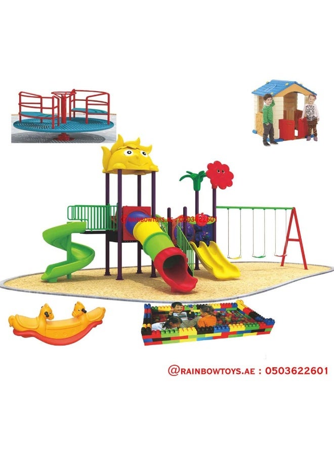 RBW TOYS Adventure & Outdoor Playground Equipment All In One Set Slides, Swings for kids toys