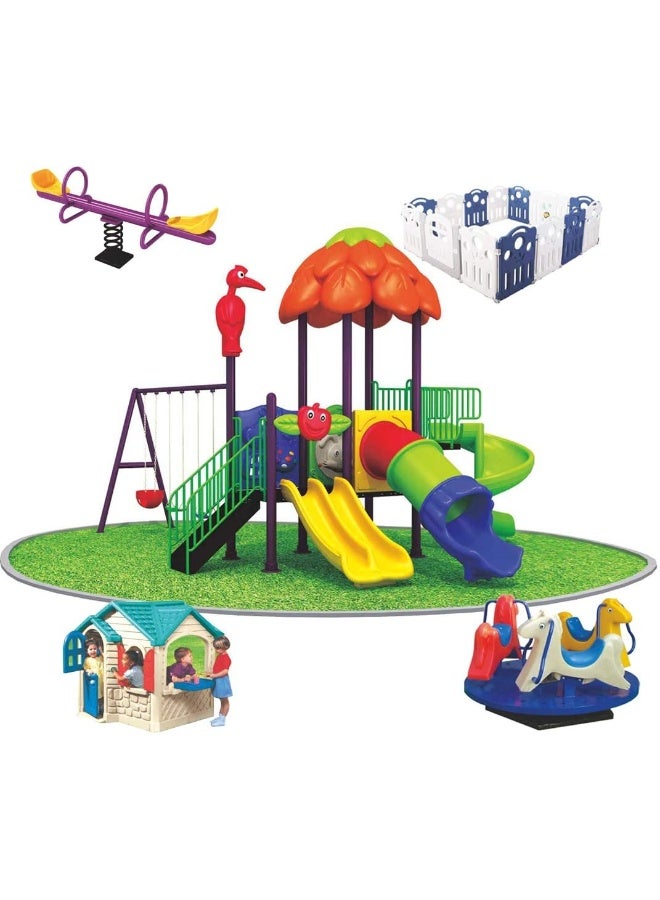 Rainbow toys Latest and Best Outdoor Playset for Kids. All in one Swing and Slide Outdoor Set. Perfect Children Playset. Play-Ground Toys Area Size 700x450x370cm. Best Birthday Gift.