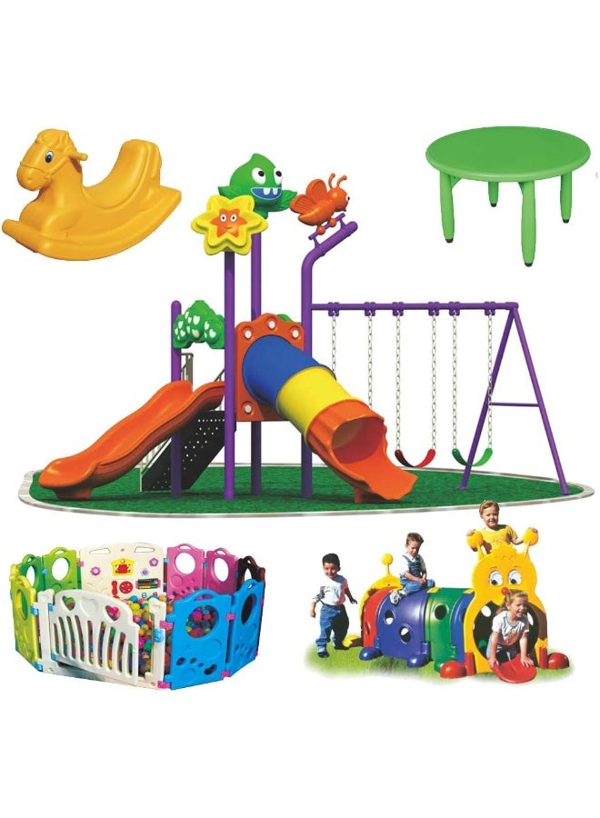 Rainbow Toys Outdoor Play Sets & Playground Equipment Games All In One Slide for kids and Swings for kids toys