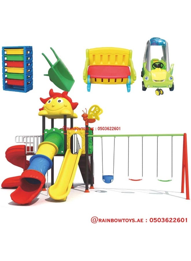 RBW TOYS The Best Backyard Multifunctional Easy Climber, Outdoor Slide and Swing Sets for Children Activities