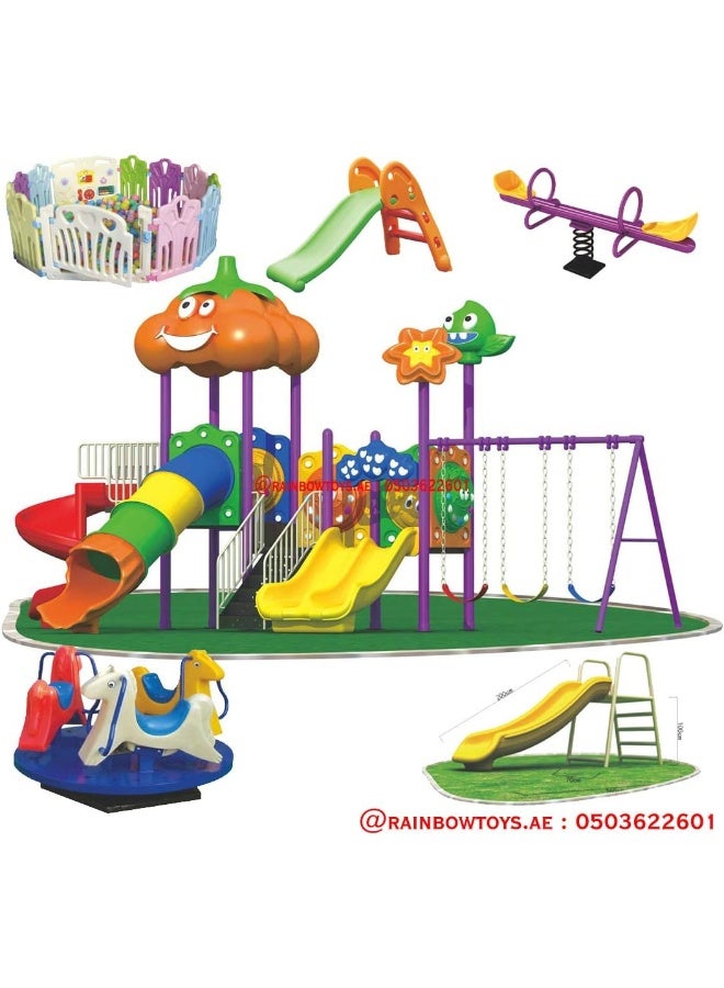 Rainbow Toys The Best Backyard Multifunctional Easy Climber, Outdoor Toys Slide and Swing Sets for Children Activities