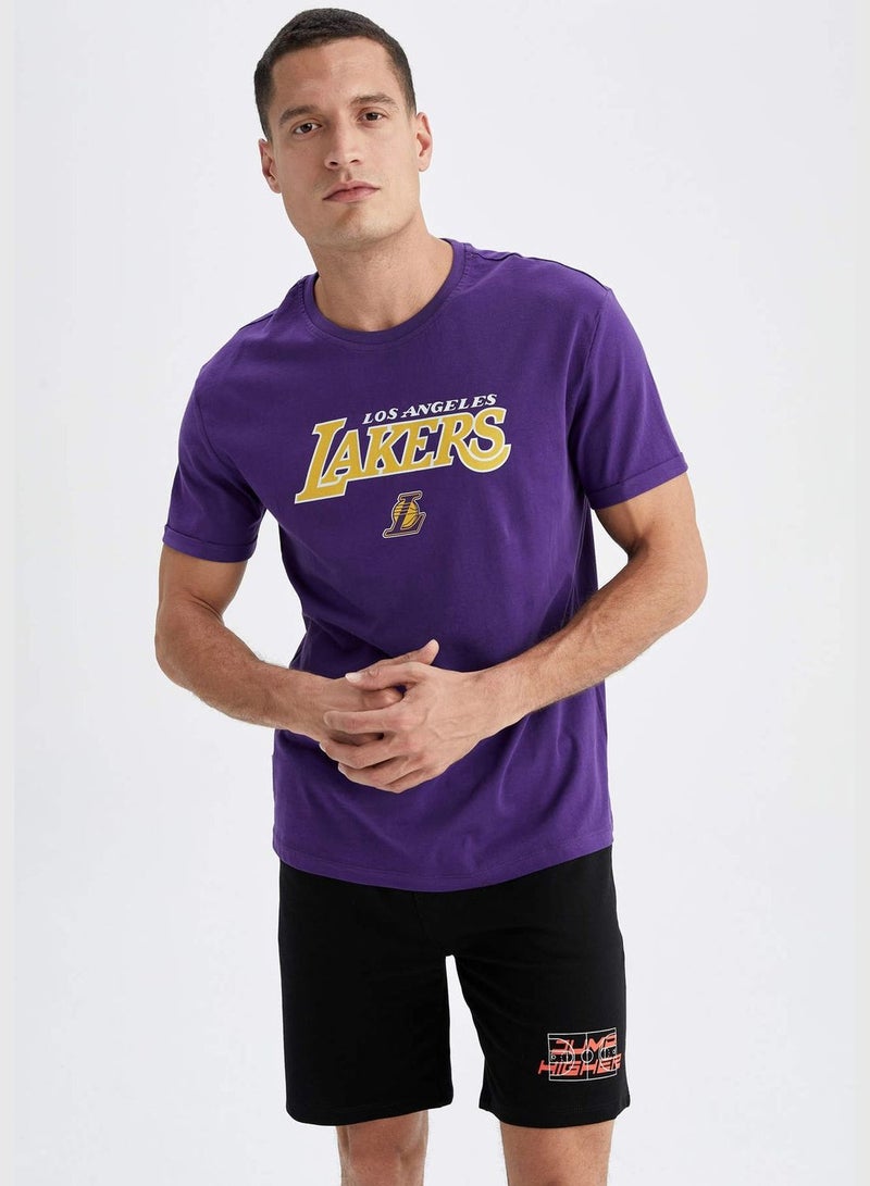 Man NBA Los Angeles Lakers Licenced Knitted T-Shirt