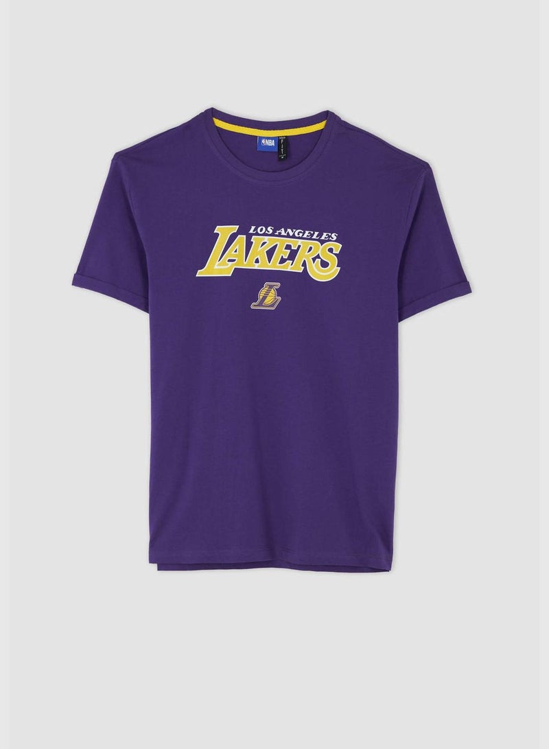 Man NBA Los Angeles Lakers Licenced Knitted T-Shirt