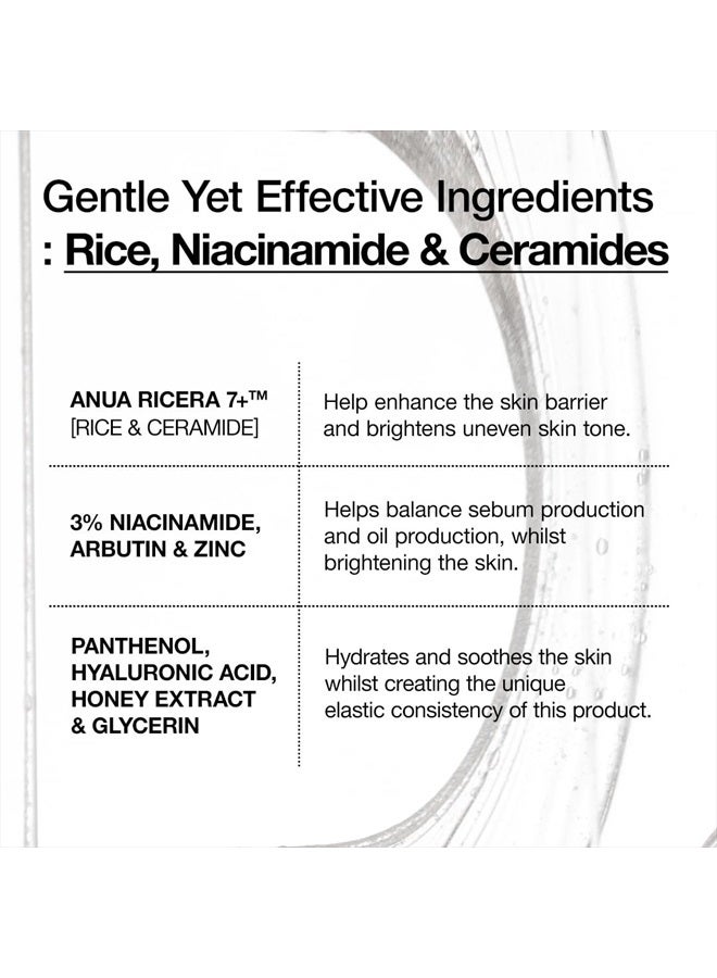 Rice Ceramide 7 Hydrating Barrier Serum, Brightening, Hydrating Serum for Face, Rice, Hyaluronic Acid, Niacinamide, Fragrance-free, Non Comodogenic, Glass Skin, Korean Skin Care 1.69 Fl Oz (Pack of 1)ml