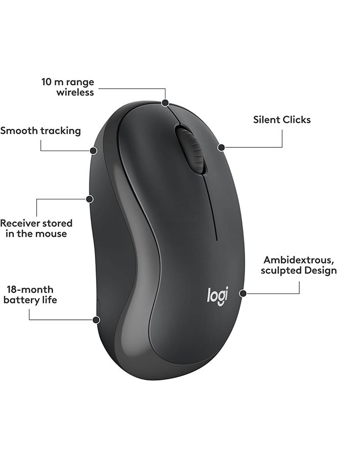 Logitech MK295 Silent Wireless Mouse & Keyboard Combo with SilentTouch Technology, Full Numpad, Advanced Optical Tracking, Lag-Free Wireless, 90% Less Noise, AR Keyboard - Graphite
