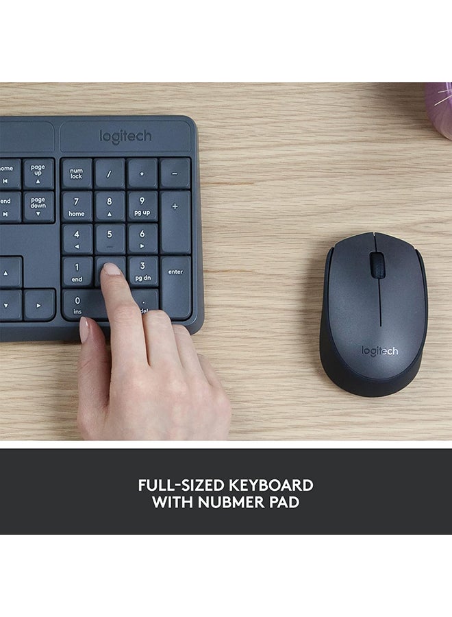 MK235 Wireless Keyboard and Mouse Combo for Windows, 2.4 GHz Wireless with Unifying USB-Receiver, Wireless Mouse, 15 FN Keys, 3-Year Battery Life, PC/Laptop, US INTL Layout | Black