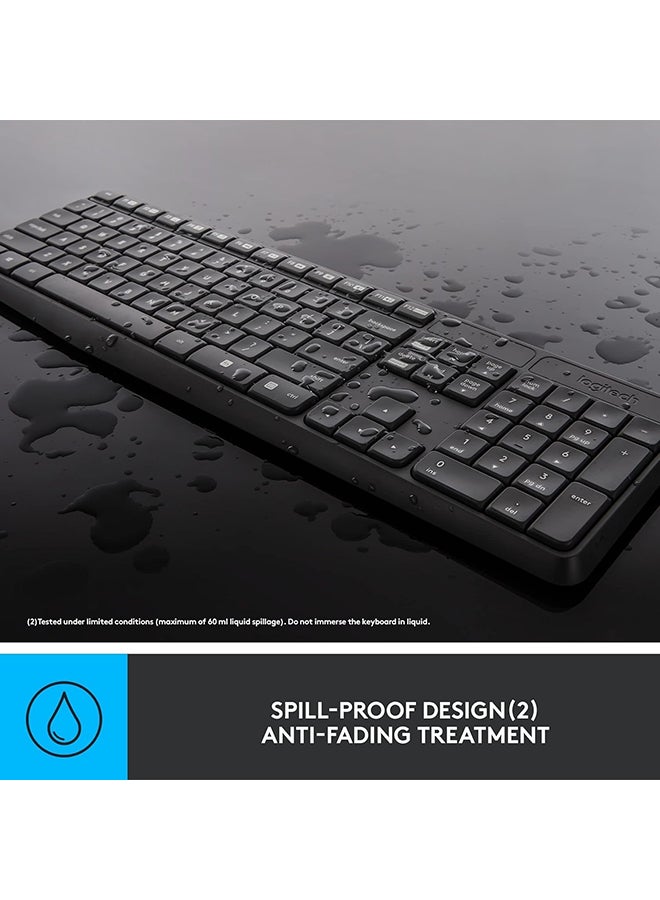 MK235 Wireless Keyboard and Mouse Combo for Windows, 2.4 GHz Wireless with Unifying USB-Receiver, Wireless Mouse, 15 FN Keys, 3-Year Battery Life, PC/Laptop, US INTL Layout | Black