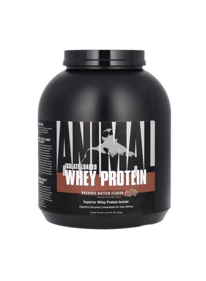 Animal Whey Isolate Whey Protein Powder – Isolate Loaded for Post Workout and Recovery – Low Sugar with Highly Digestible Whey Isolate Protein - Brownie Batter - 4 Pounds