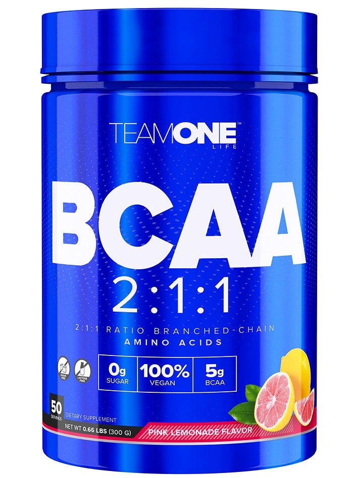 BCAA 2:1:1 Optimal BCAA Ratio Enhances Endurance Pink Lemonade 300 g