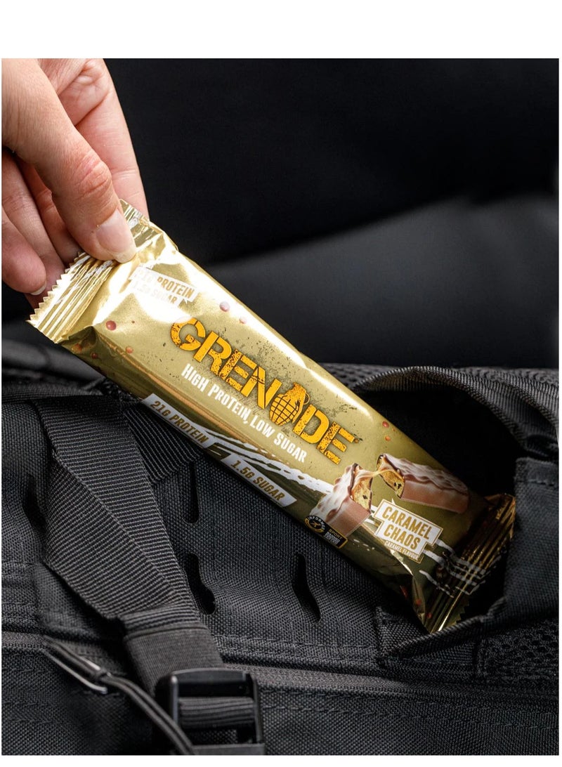 Grenade Grenade Carb Killa Protein Bar - Great Tasting High Protein and Low Sugar Snack, Box of 12, 60g, Caramel Chaos Flavor