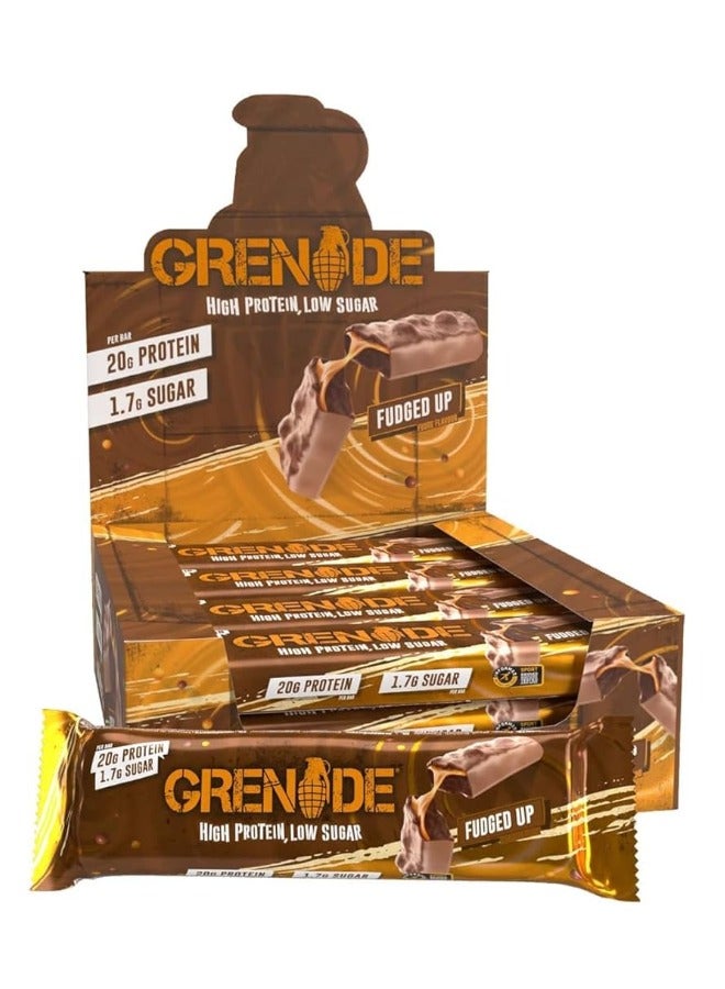 Grenade Grenade Carb Killa Protein Bar - Great Tasting High Protein and Low Sugar Snack, Box of 12, 60g, Fudged Up Flavor