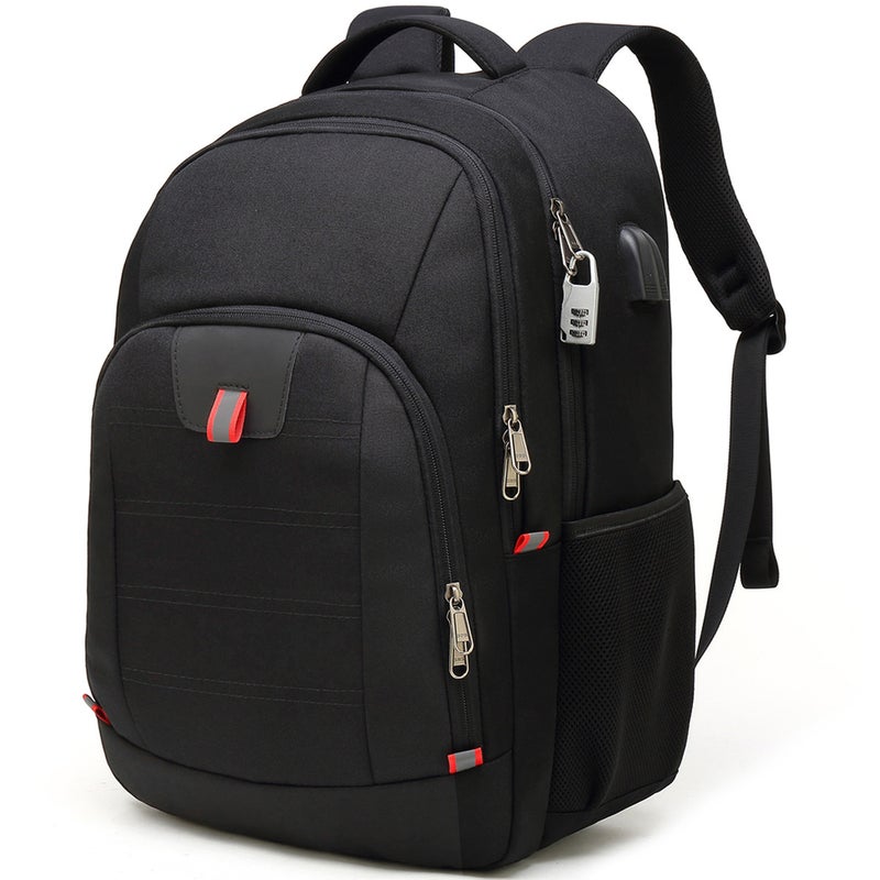 Cross-border Hot Selling Large Capacity 17.3 Inch Computer Backpack Mens Outdoor USB Travel Bag Multifunctional Backpack Black