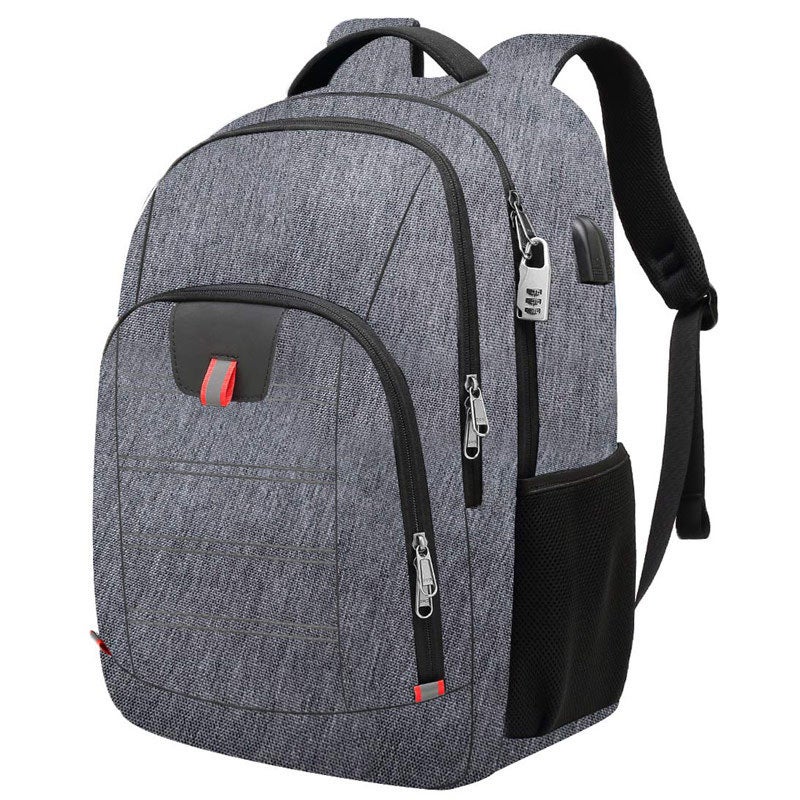 Cross-border Hot Selling Large Capacity 17.3 Inch Computer Backpack Mens Outdoor USB Travel Bag Multifunctional Backpack Grey