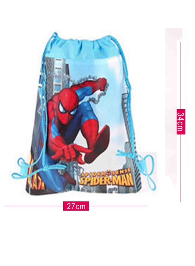 Drawstring Bag for Boys/Girls Travel Storage Package Cartoon School Backpack Children Kids Birthday Party Favors Bags 10 pcs (Spiderman Style 1)