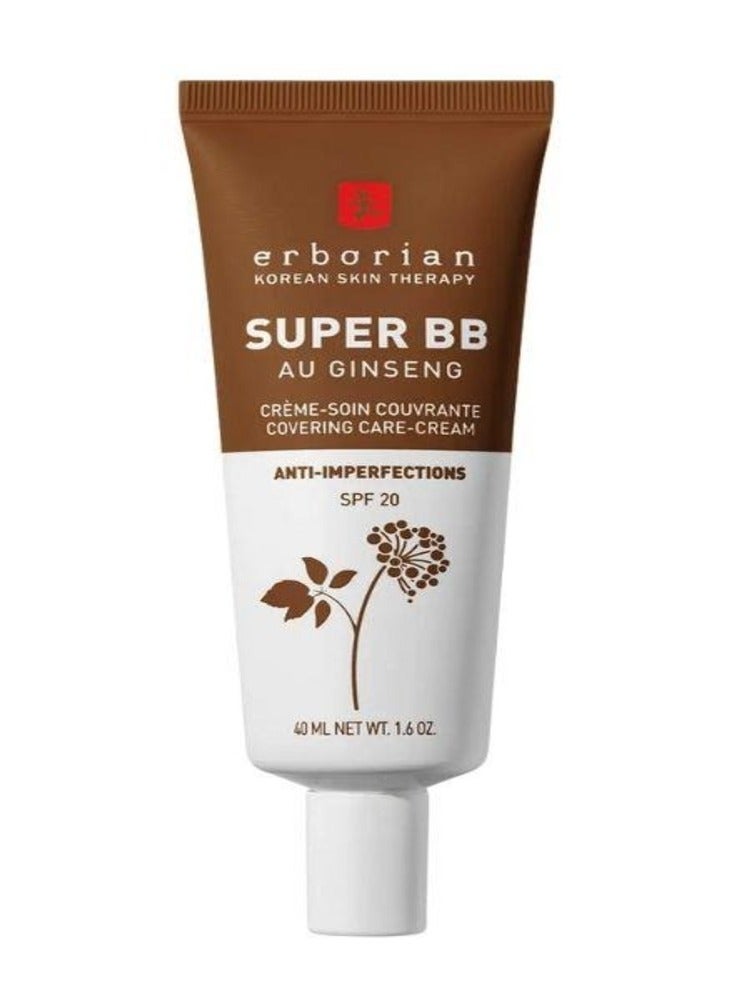 ERBORIAN Super BB Cream Au Ginseng, Chocolat - High Coverage, Radiant Look, 40ml