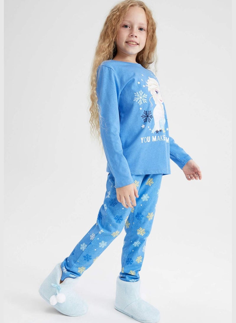 2 Pack Girl Frozen Licenced Long Sleeve Knitted Pyjamas