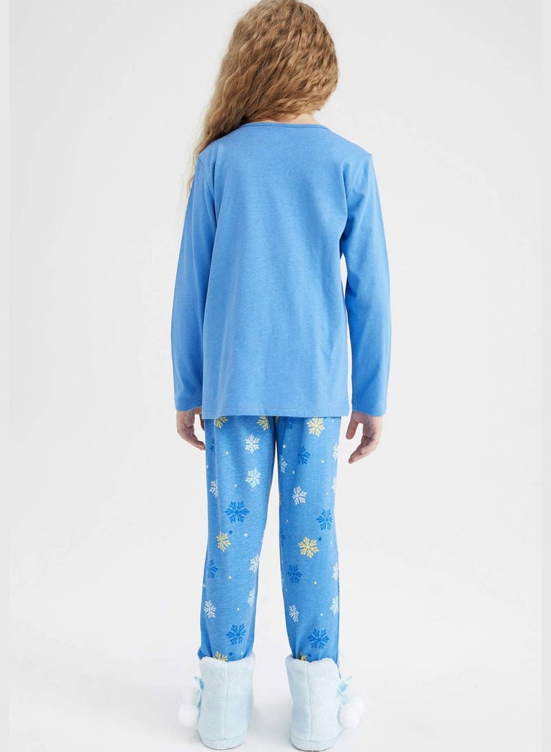 2 Pack Girl Frozen Licenced Long Sleeve Knitted Pyjamas