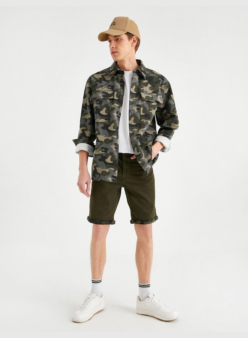 Camouflage İnside Gabardine Shorts