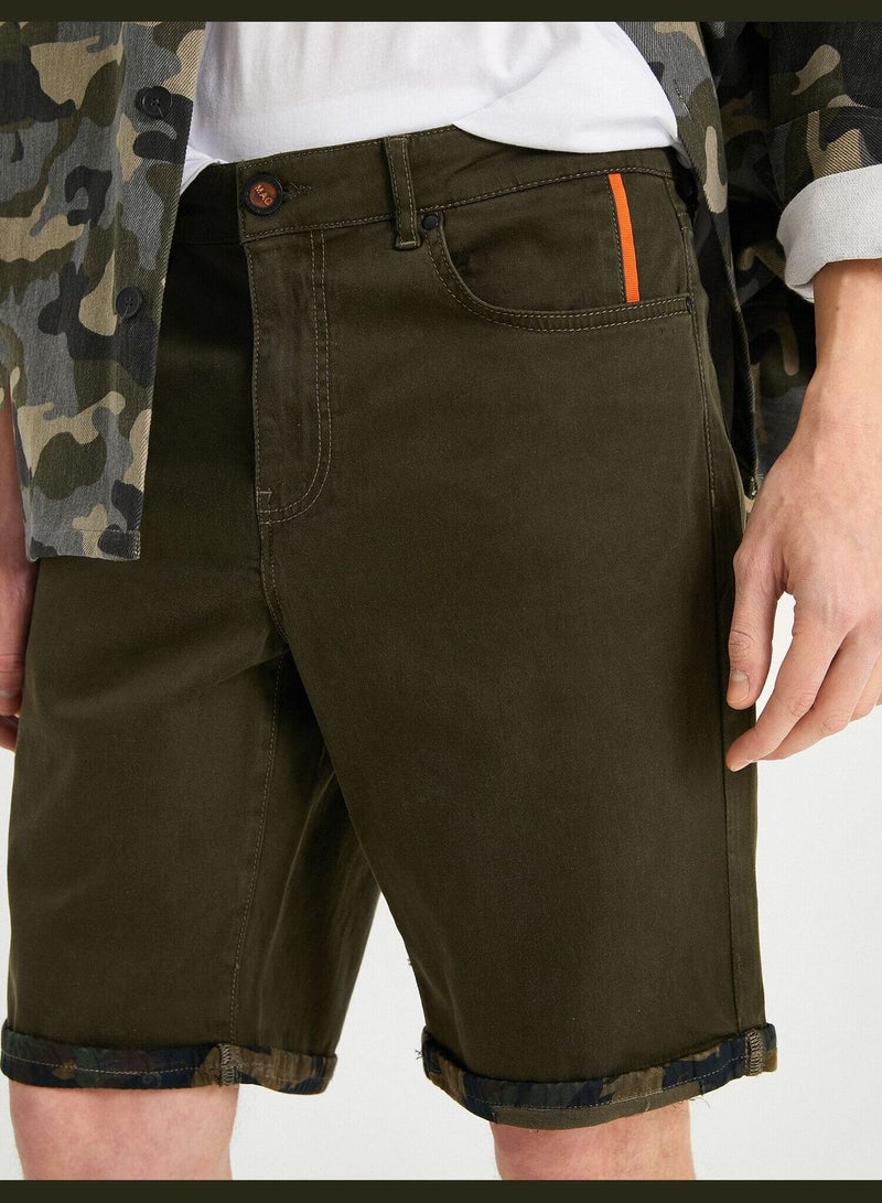 Camouflage İnside Gabardine Shorts